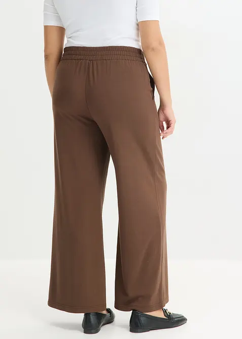 Žerzejov&eacute; kalhoty s ozdobn&yacute;m p&aacute;skem, bonprix