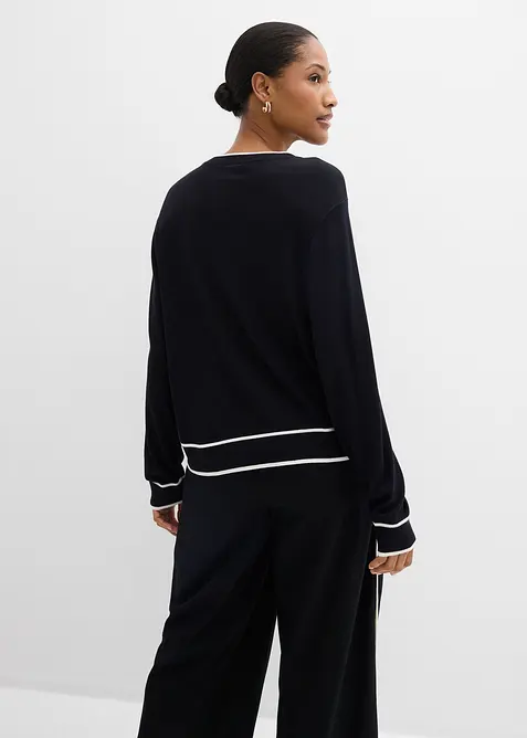 Svetr z jemn&eacute; pleteniny z visk&oacute;zov&eacute; směsi, bonprix