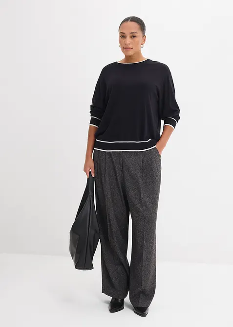 Svetr z jemn&eacute; pleteniny z visk&oacute;zov&eacute; směsi, bonprix