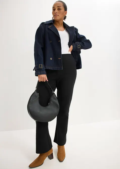 Kalhoty z žerzeje se zmačkanou &uacute;pravou, bonprix