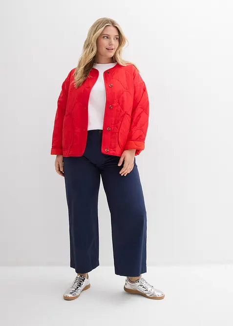 &Scaron;irok&eacute; kalhoty z čist&eacute; bavlny, High Waist, bonprix