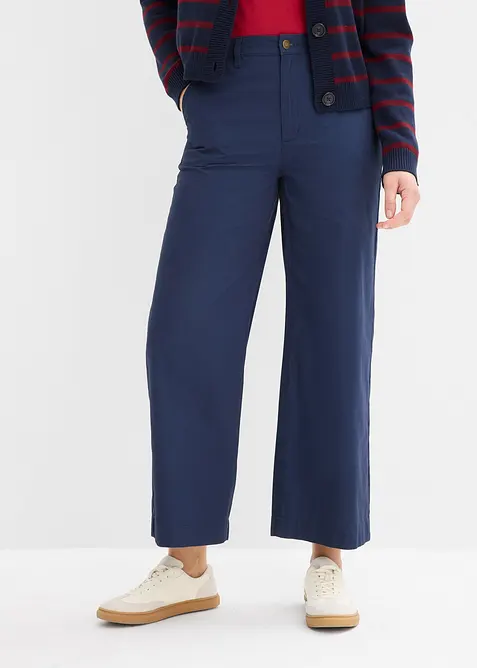 &Scaron;irok&eacute; kalhoty z čist&eacute; bavlny, High Waist, bonprix