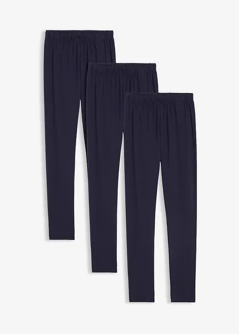 Leg&iacute;ny z elastick&eacute; směsi s organickou bavlnou (3 ks v balen&iacute;), bonprix