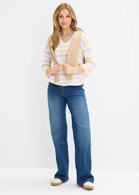 Triko z materi&aacute;lu slub, 3/4 ruk&aacute;v, organick&aacute; bavlna, bonprix