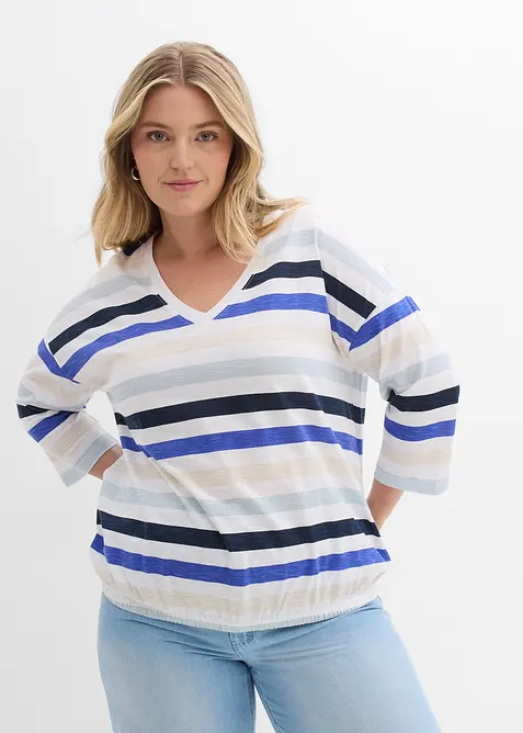 Triko z materi&aacute;lu slub, 3/4 ruk&aacute;v, organick&aacute; bavlna, bonprix