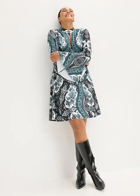 Žerzejov&eacute; &scaron;aty se stoj&aacute;čkem a vol&aacute;nov&yacute;mi ruk&aacute;vy, bonprix