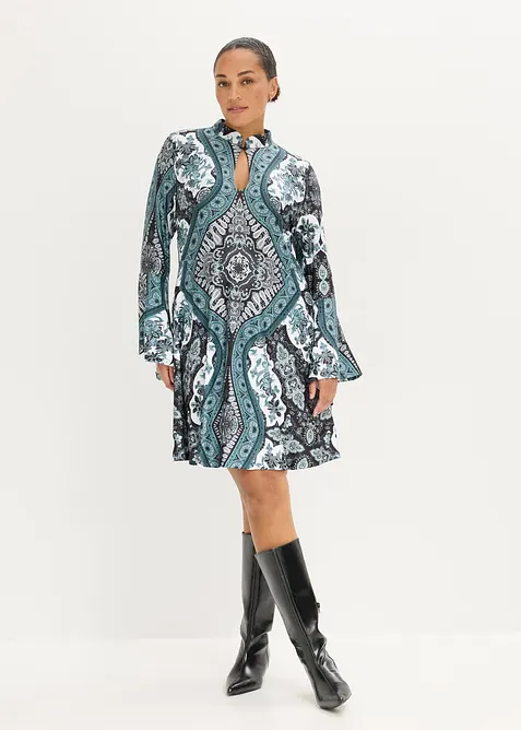 Žerzejov&eacute; &scaron;aty se stoj&aacute;čkem a vol&aacute;nov&yacute;mi ruk&aacute;vy, bonprix