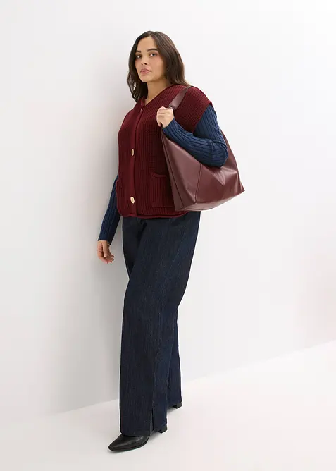 Pleten&aacute; vesta s kapsami, bonprix