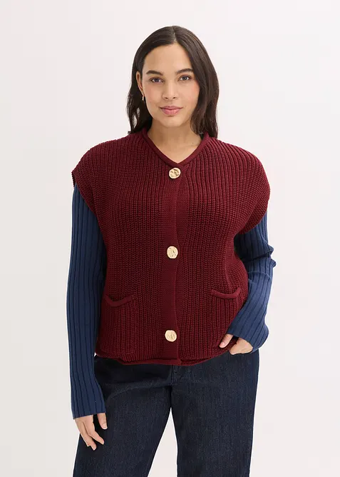 Pleten&aacute; vesta s kapsami, bonprix