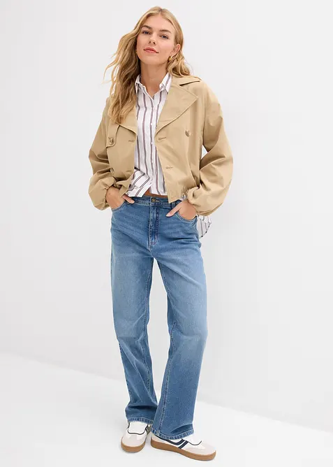 Dž&iacute;ny Straight Loose, High Waist, bonprix