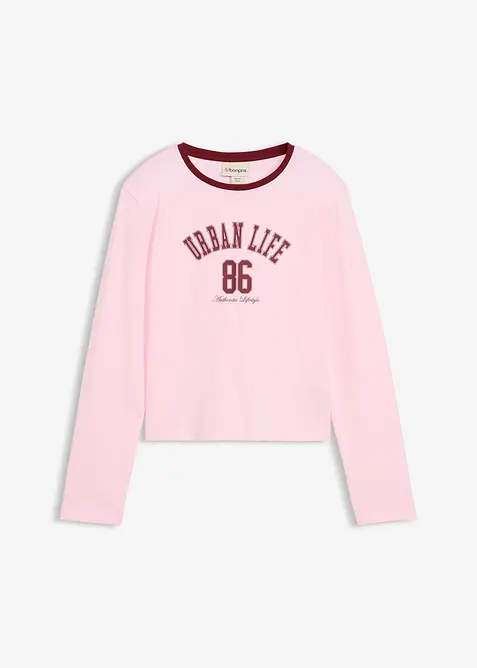 Kr&aacute;tk&eacute; triko s dlouh&yacute;m ruk&aacute;vem, z elastick&eacute; směsi s organickou bavlnou, bonprix