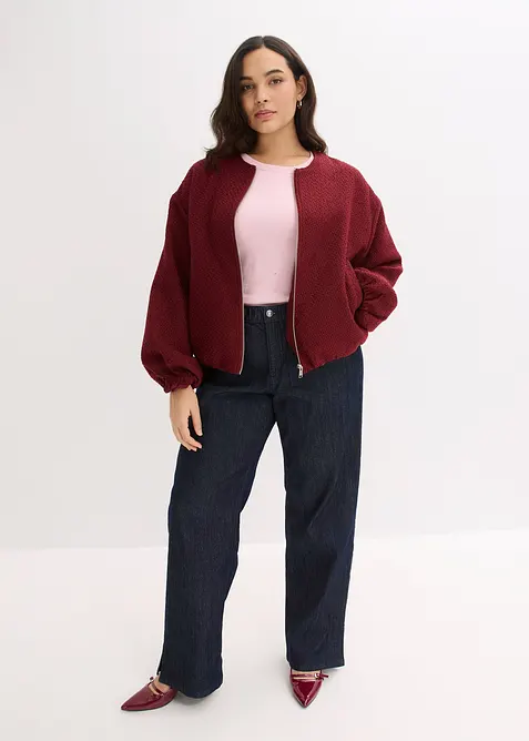 Bluzon z měkk&eacute; bukl&eacute; př&iacute;ze, bonprix