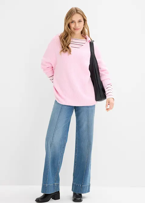 Oversize svetr s polo l&iacute;mečkem, bonprix