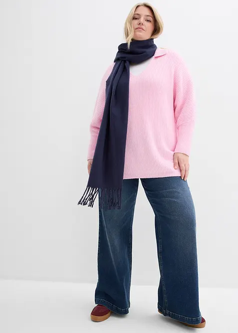 Oversize svetr s polo l&iacute;mečkem, bonprix