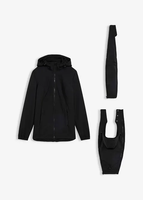 Softshellov&aacute; bunda 4 v 1, se vsadkou na no&scaron;en&iacute; vpředu i vzadu, bonprix