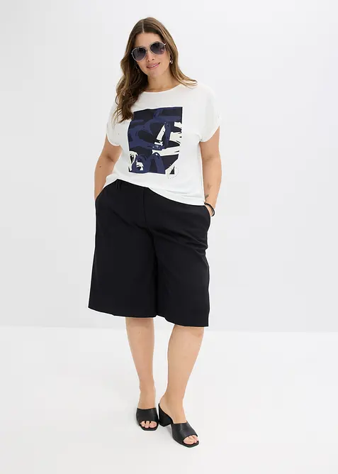 Tričko s visk&oacute;zou a třpytiv&yacute;mi kam&iacute;nky, bonprix