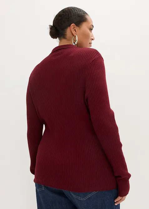 Žebrovan&yacute; svetr ze směsi s visk&oacute;zou, bonprix