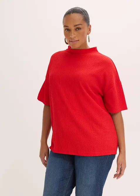 Tričko ze strukturovan&eacute;ho krepu, bonprix