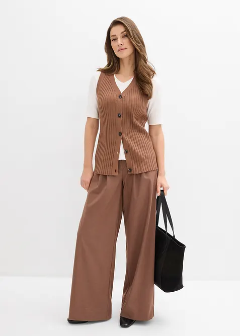 Žebrovan&aacute; pleten&aacute; vesta, bonprix