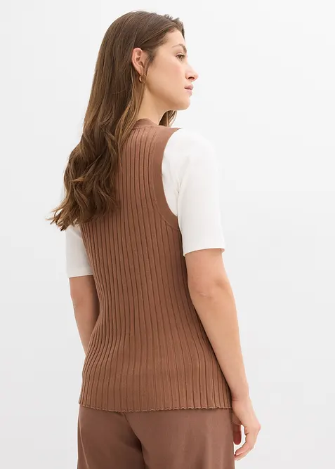 Žebrovan&aacute; pleten&aacute; vesta, bonprix