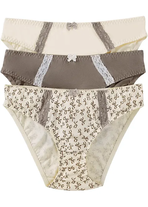 Kalhotky s půvabn&yacute;m potiskem (3 ks v balen&iacute;), bonprix