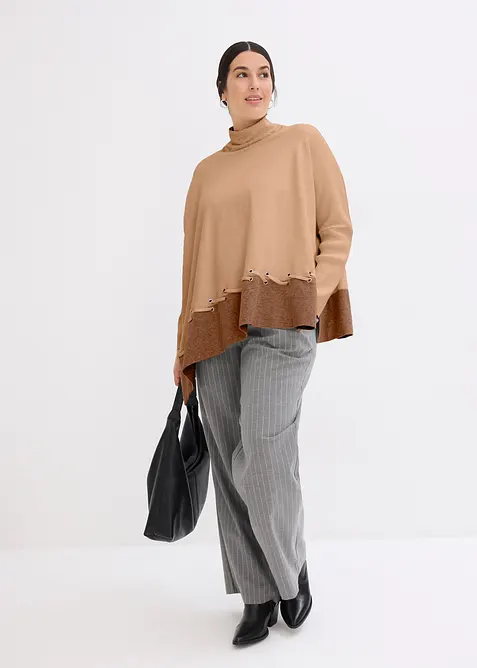 Svetr ve stylu ponča, z jemn&eacute;ho &uacute;pletu, bonprix