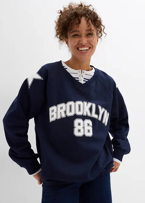 Oversize mikina z měkk&eacute; bavlněn&eacute; směsi, bonprix