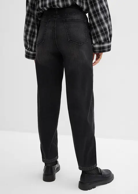 Dž&iacute;ny Barrel z organick&eacute; bavlny, High Waist, bonprix