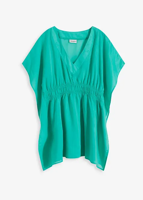 Průhledn&aacute; pl&aacute;žov&aacute; tunika s v&yacute;střihem do V, bonprix