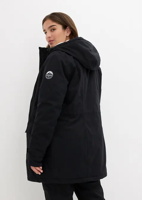 Funkčn&iacute; parka s medv&iacute;dkov&yacute;m fl&iacute;sem a kapuc&iacute;, nepromokav&aacute;, bonprix