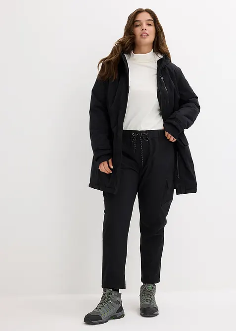 Funkčn&iacute; parka s medv&iacute;dkov&yacute;m fl&iacute;sem a kapuc&iacute;, nepromokav&aacute;, bonprix