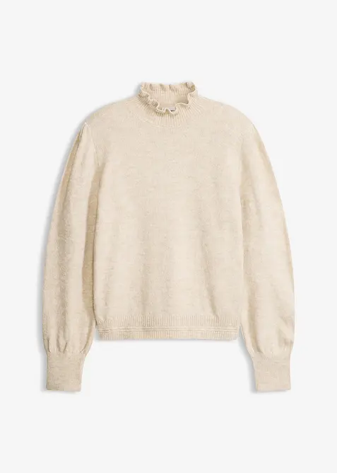 Svetr s rol&aacute;kov&yacute;m l&iacute;mcem, bonprix