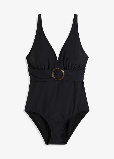 Stahovac&iacute; jednod&iacute;ln&eacute; plavky, lehk&yacute; tvaruj&iacute;c&iacute; efekt, s v&yacute;střihem do V, bonprix