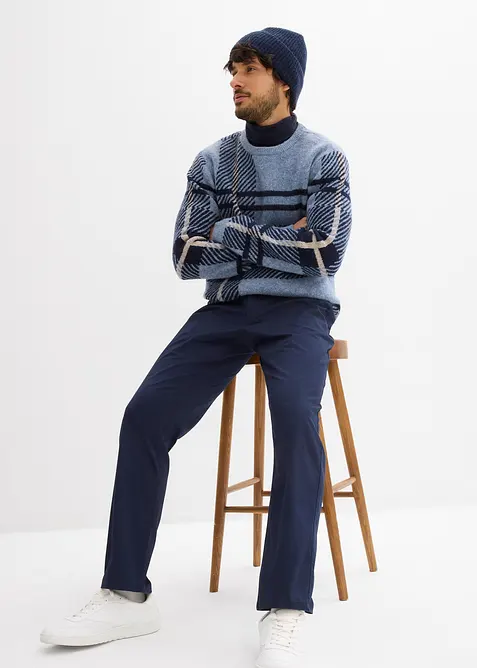 Chino kalhoty s pohodln&yacute;m pasem a opaskem, Regular Fit, Straight, bonprix