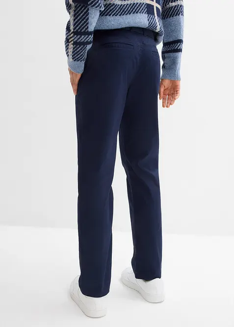 Chino kalhoty s pohodln&yacute;m pasem a opaskem, Regular Fit, Straight, bonprix