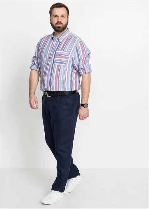 Chino kalhoty Regular Fit, Straight, z čist&eacute;ho lnu, bonprix