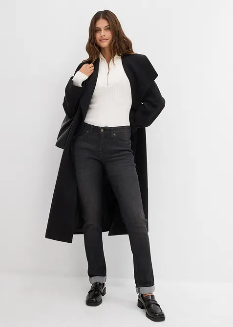 Strečov&eacute; dž&iacute;ny Straight, Mid Waist, bonprix