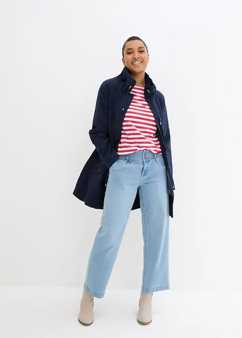 Kr&aacute;tk&aacute; bavlněn&aacute; parka se stoj&aacute;čkem, vypasovan&aacute;, bonprix