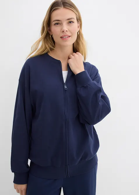 Mikina na zap&iacute;n&aacute;n&iacute; z čist&eacute; bavlny, bonprix