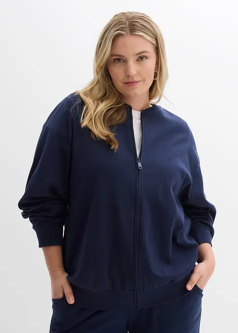 Mikina na zap&iacute;n&aacute;n&iacute; z čist&eacute; bavlny, bonprix