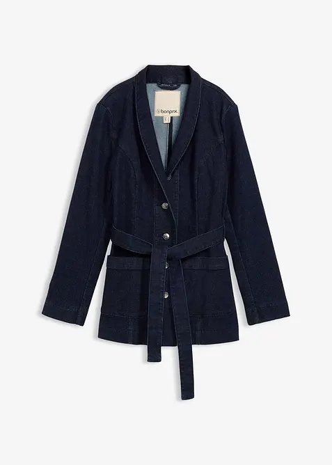 Dž&iacute;nov&aacute; bunda s p&aacute;skem, s bavlnou, bonprix