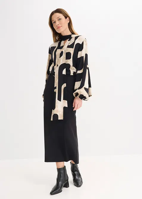 Halenka s vazačkou, ze spl&yacute;vav&eacute; visk&oacute;zy, bonprix