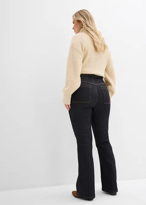 Dž&iacute;ny Bootcut, High Waist, pohodln&yacute; pas, bonprix