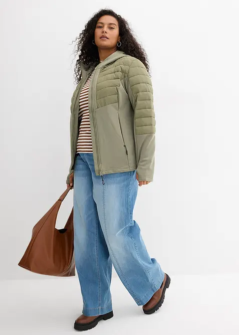 Voděodoln&aacute; hybridn&iacute; bunda se softshellov&yacute;mi a pro&scaron;&iacute;van&yacute;mi vsadkami, bonprix