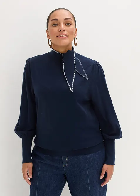 Svetr ze směsi s visk&oacute;zou, bonprix