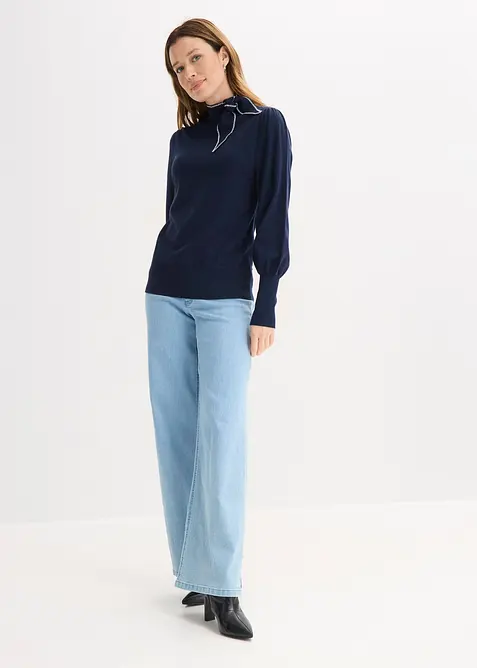 Svetr ze směsi s visk&oacute;zou, bonprix