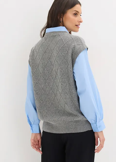 Svetr s halenkovou vsadkou, bonprix