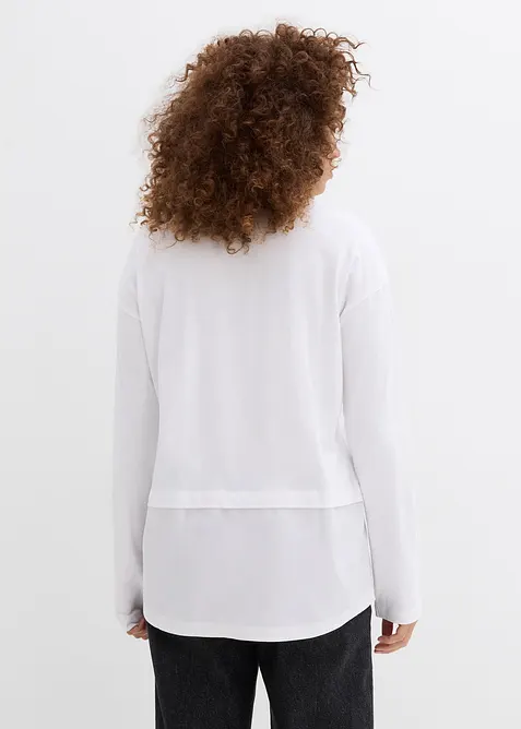 Tričko s halenkovou vsadkou, bonprix