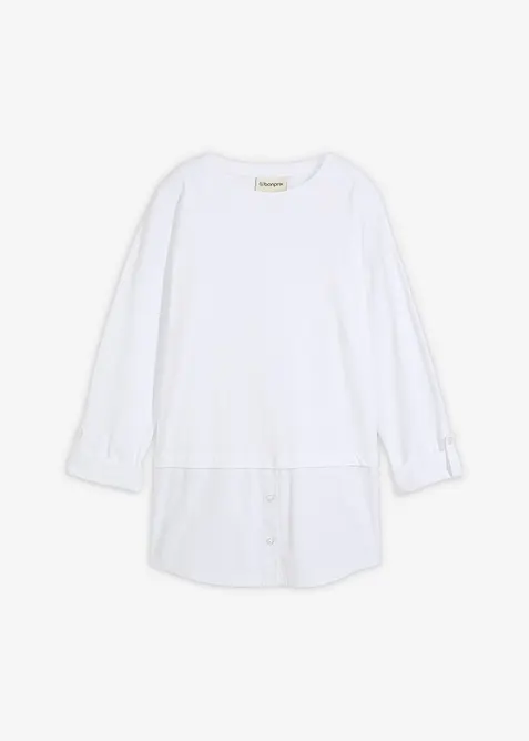 Tričko s halenkovou vsadkou, bonprix