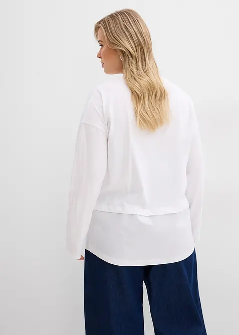 Tričko s halenkovou vsadkou, bonprix